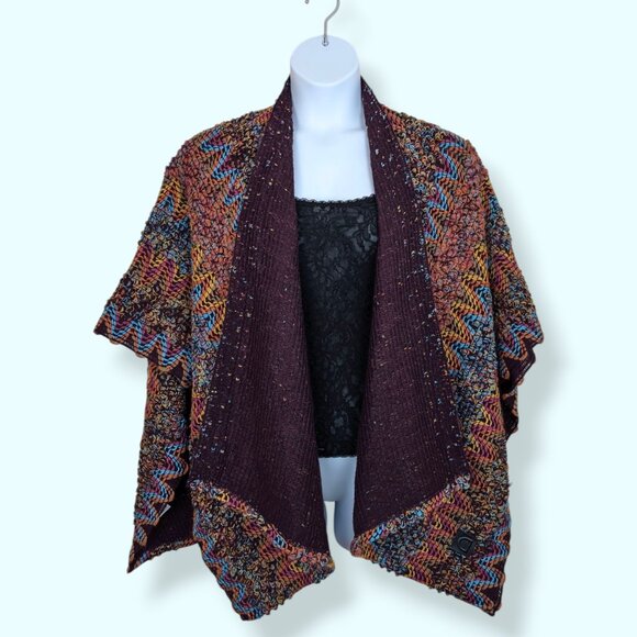 Desigual Colourful Knit Poncho - Picture 2 of 12